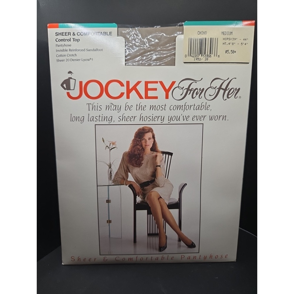 Jockey For Her Pantyhose Medium - Chino  Control Top Sheer & Comfortable New
